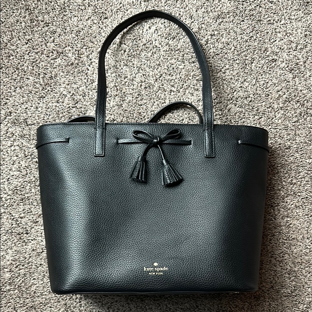 Kate Spade Black Leather Tote Bag